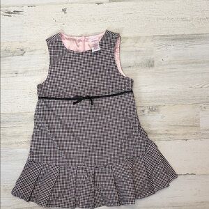 Gymboree Black & White Houndstooth Dress with Pink Lining